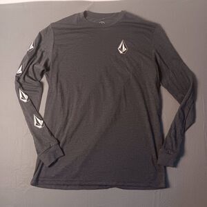 Volcom Mens Large TShirt Grey Long Sleeve Logo Streetwear Graphic  NWOT